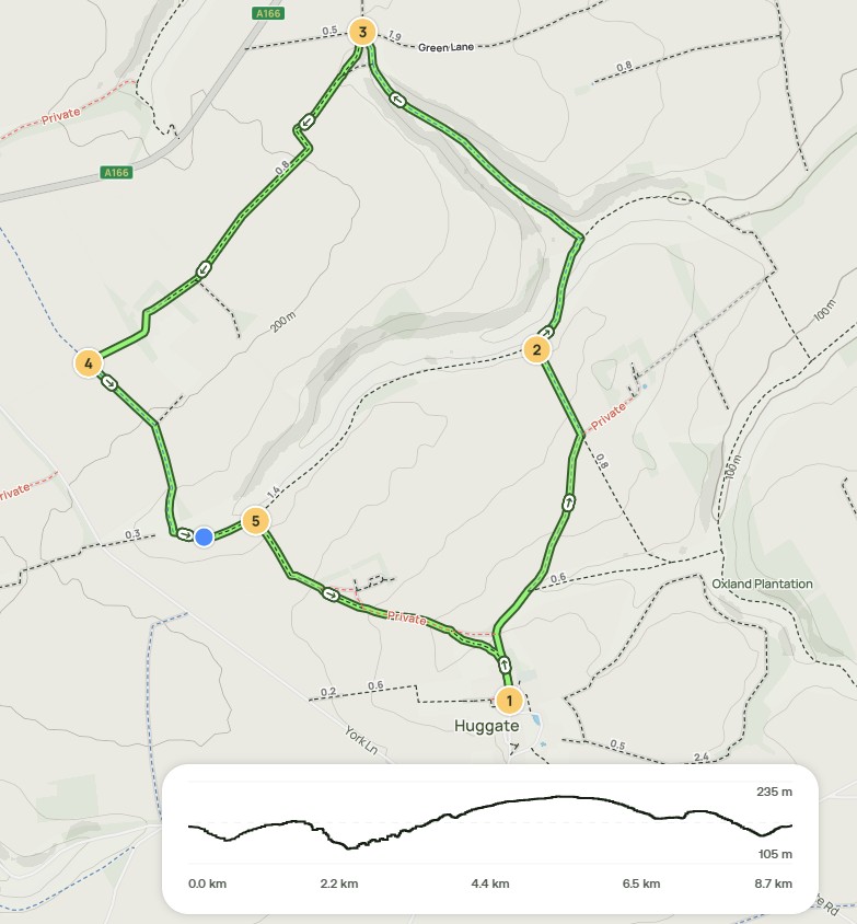 Huggate Dry Valleys walk map